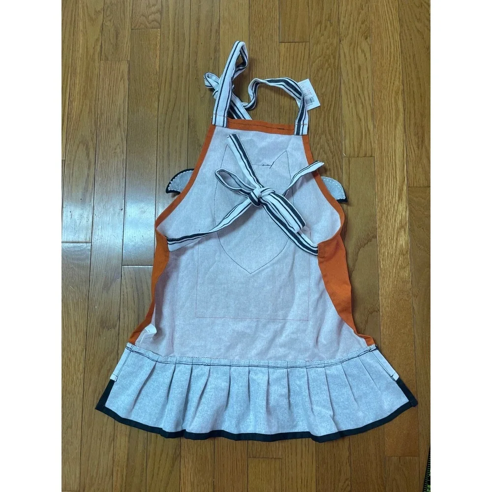 Burton + Burton Halloween Bat Apron Scary Cute Orange Cotton Ruffle 9747261‎